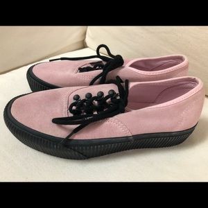 Vans pink suede platform creeper shoes 8